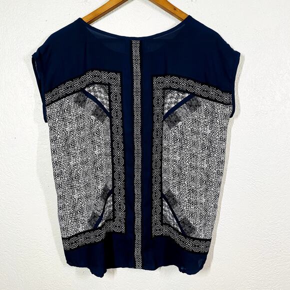 Cynthia Rowley Sleeveless Tunic Semi Sheer Top Career Casual - M - Picture 2 of 4